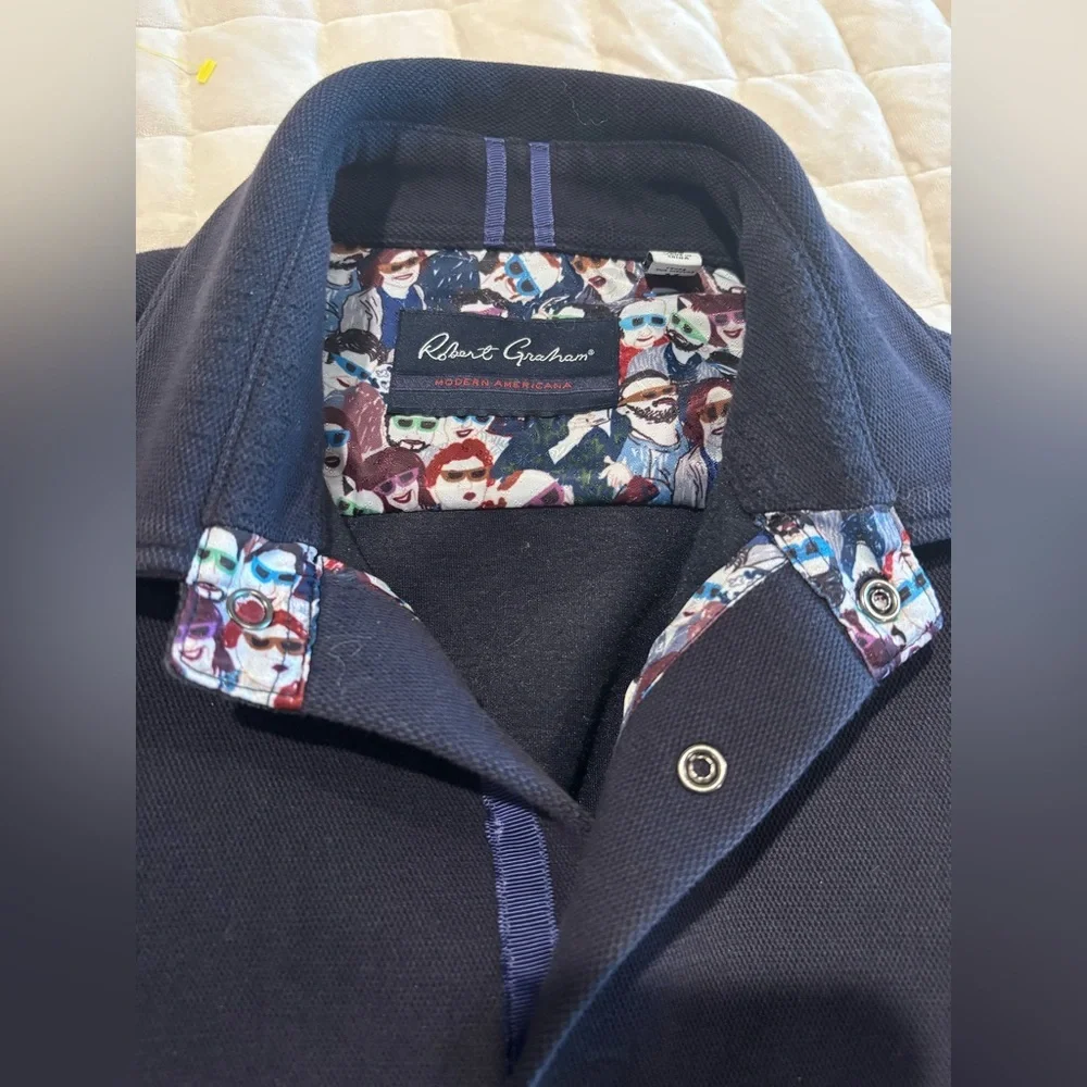 Robert Graham Dark Blue Shirt Jacket Men’s Large